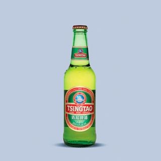 cerveza china tsingtao (botella de cristal)
