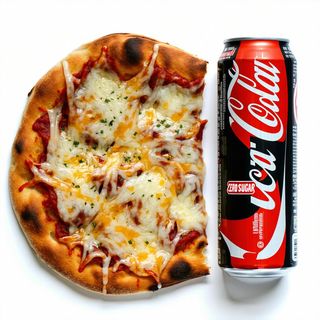 Pizza 4 formaggi +  Coca-Cola Zero Zuccheri lattina 330ml