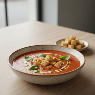 Supa crema de rosii cu busuioc si crutoane (post)  350 gr