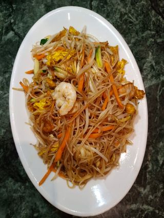 46. Spaghetti gamberi con verdure