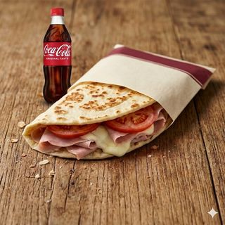 Cotto Alta Qualità, mozzarella fior di latte e pomodoro fresco + bibit