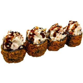 166. Maki Salmó Arrebossat I Surimi Amb Gambes I Philadelphia Amb Maionesa I Salsa Anguila (8 Uds.)