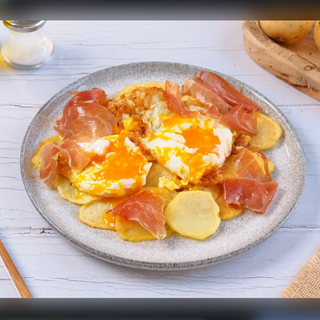 Huevos rotos con Jamón 