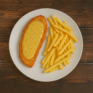 Escalopa Plancha con Salsa Mostaza