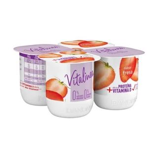 Yogur Desnatado Fresa Vitalinea Danone 4X120 Gr.