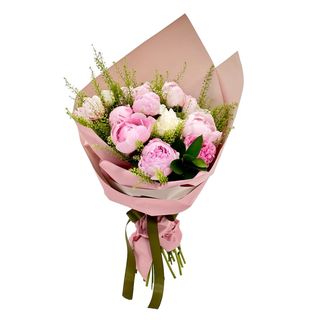 Buchet 11 bujori roz olandezi