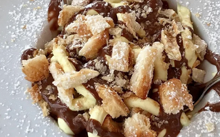 Sbriciolata con crema diplomatica e Nutella vegan