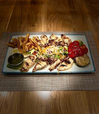 Punjene lignje na žaru