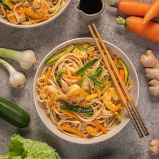 53 Spaghetti alla piastra con frutti di mare