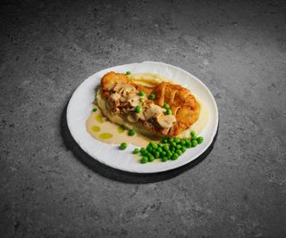 შნიცელი ქათმის სოკოს სოუსით