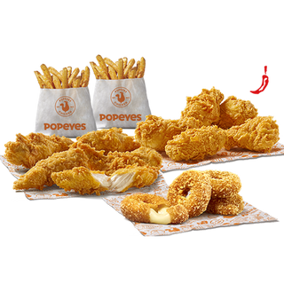 5 Tenders + 5 Spicy Wings + 2 Cajun Fries + 4 Gouda Rings