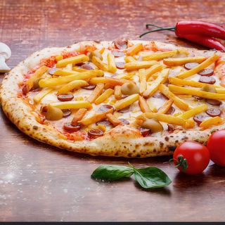 Pizza kebab con patata