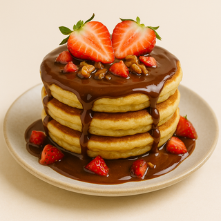 Tortita con chocolate y fresas