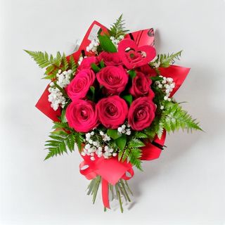 Bouquet "Coração de Rubi" 9 Rosas