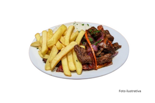Ternera con patatas fritas