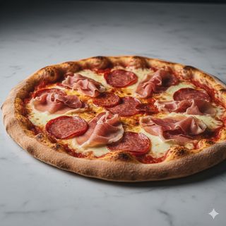 Pizza de prosciutto e salame (32 cm.)