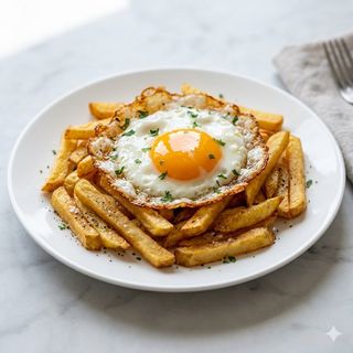 Huevo Frito Con Patatas Fritas