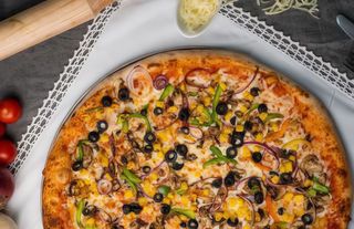 Pizza Vegetariana Familiar & Pão de alho