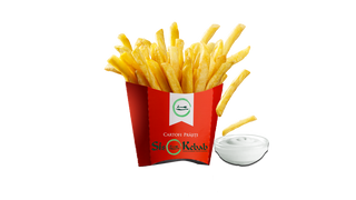 Cartofi prajiti si  sos de usturoi