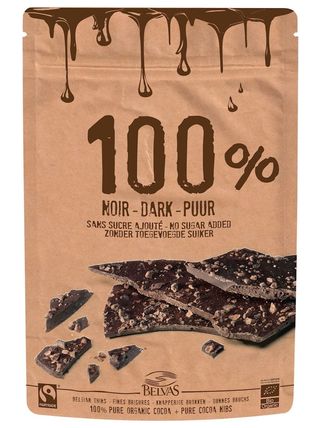 TABLICZKI KAKAO CRIOLLO 100% Z KRUSZONYMI ZIARNAMI BEZGLUTENOWE BIO 80 g - BELVAS