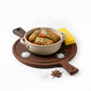 Sarmalute de post cu mamaliguta si ardei iute