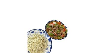 Noodles with fried beef
