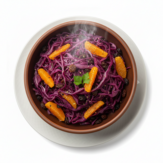 Varza rosie calita cu stafide si portocale