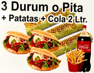 OFERTA DE 3 DURUMS O PITA