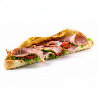 Jamón serrano, tortilla francesa y pimiento verde