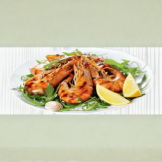 Gamberi alla griglia con insalata 5 pezzi