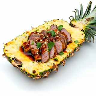 Piña Natural Rellena De Pato Agridulce