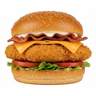 Chicken grill burger con patatine