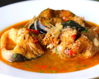 Soupe de poisson + Attiéké