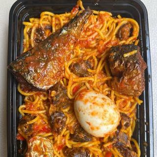 SPAGHETTI X BEAF X EGG X PLANTAIN 