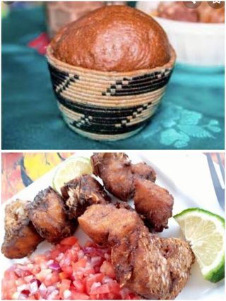 1 kg dry fried Nile perch ( empuuta) with roti bread (Karo) 