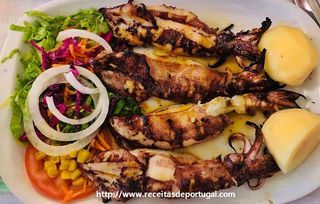 Lulas Grelhadas com Molho Manteiga