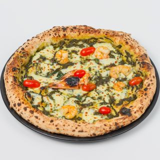 Pizza Pesto Gamberi