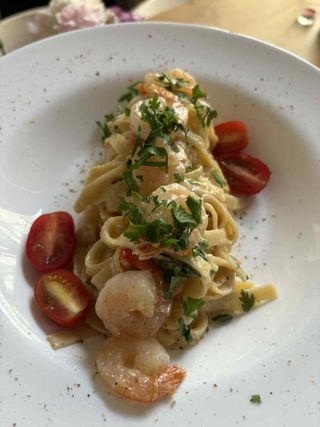 Makaron z krewetkami