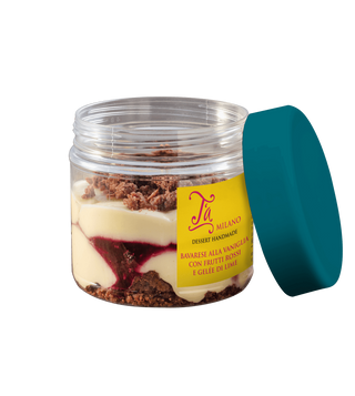 Bavarese alla vaniglia con frutti rossi e gelée di lime