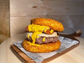 Potatoes cheese burger