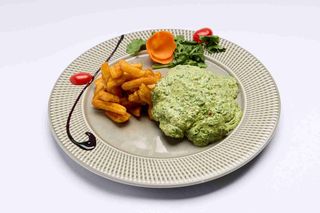 Teleći medaljoni u sosu od spanaća 400gr