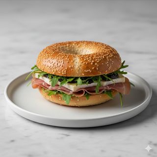 Bagel with Jamón Serrano