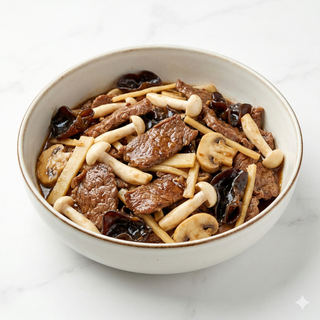 Vita cu ciuperci si bambus