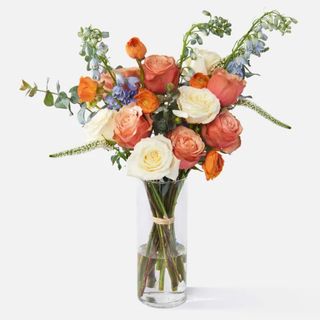 Ramo Rosas Naranja y blanco