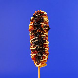 Corn dog kimchi ramen dog