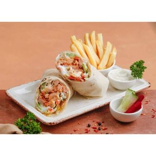 2 shawarma, mkate mayai, 1 naan, chicken, mshikaki and chips