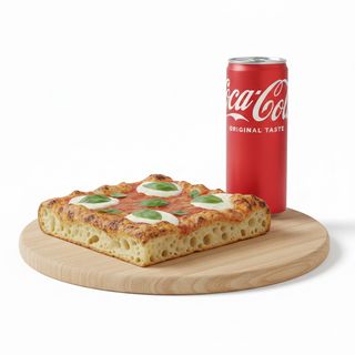 Trancio pizza Margherita + Lattina Coca-Cola