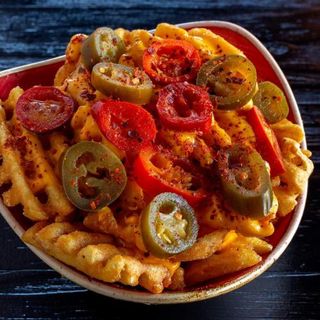 Spicy Cheese Waffle Fries