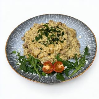 RISOTTO Z BOROWIKAMI I POLĘDWICZKĄ WIEPRZOWĄ