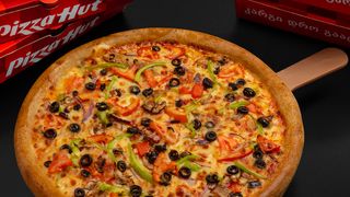 33 სმ ბოსტნეულლის სამარხვო პიცა სოკოთი და რუკოლათი